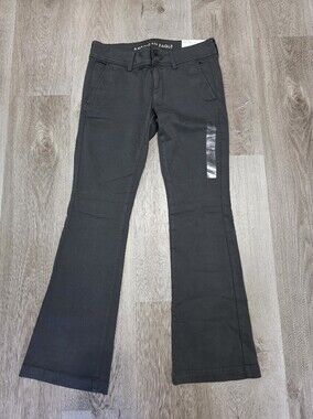 American Eagle Outfitters Dark Gray Straight-Leg Pants